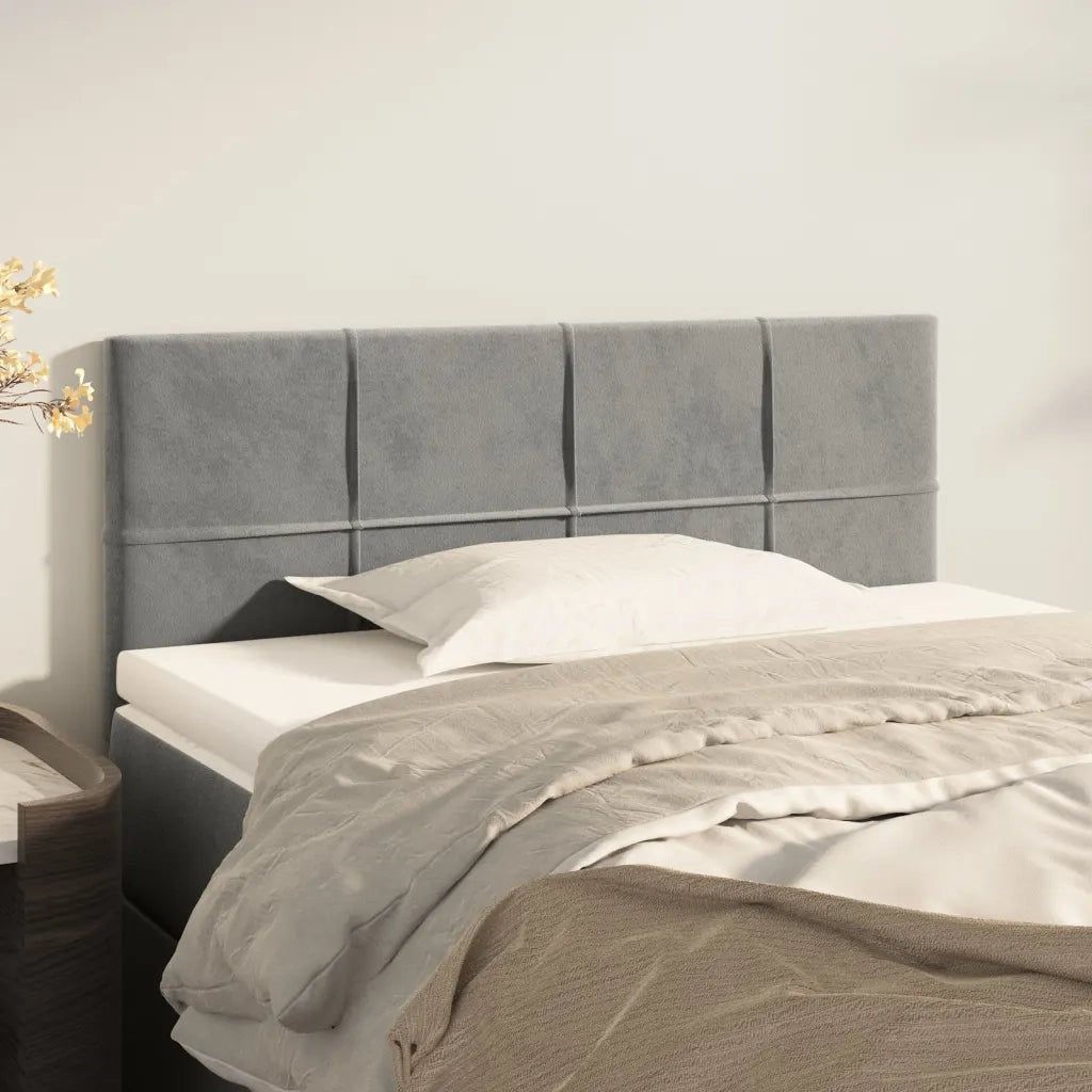 Testiera-Testata Decorativa Grigio Chiaro 90x5x78/88 cm in Velluto 489672
