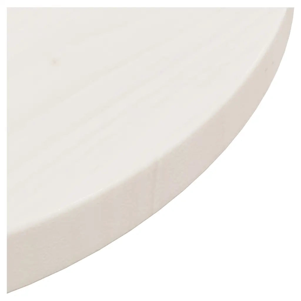 Piano Tavolo Rotondo Bianco Ø40x3 cm in Legno Massello di Pino 833659