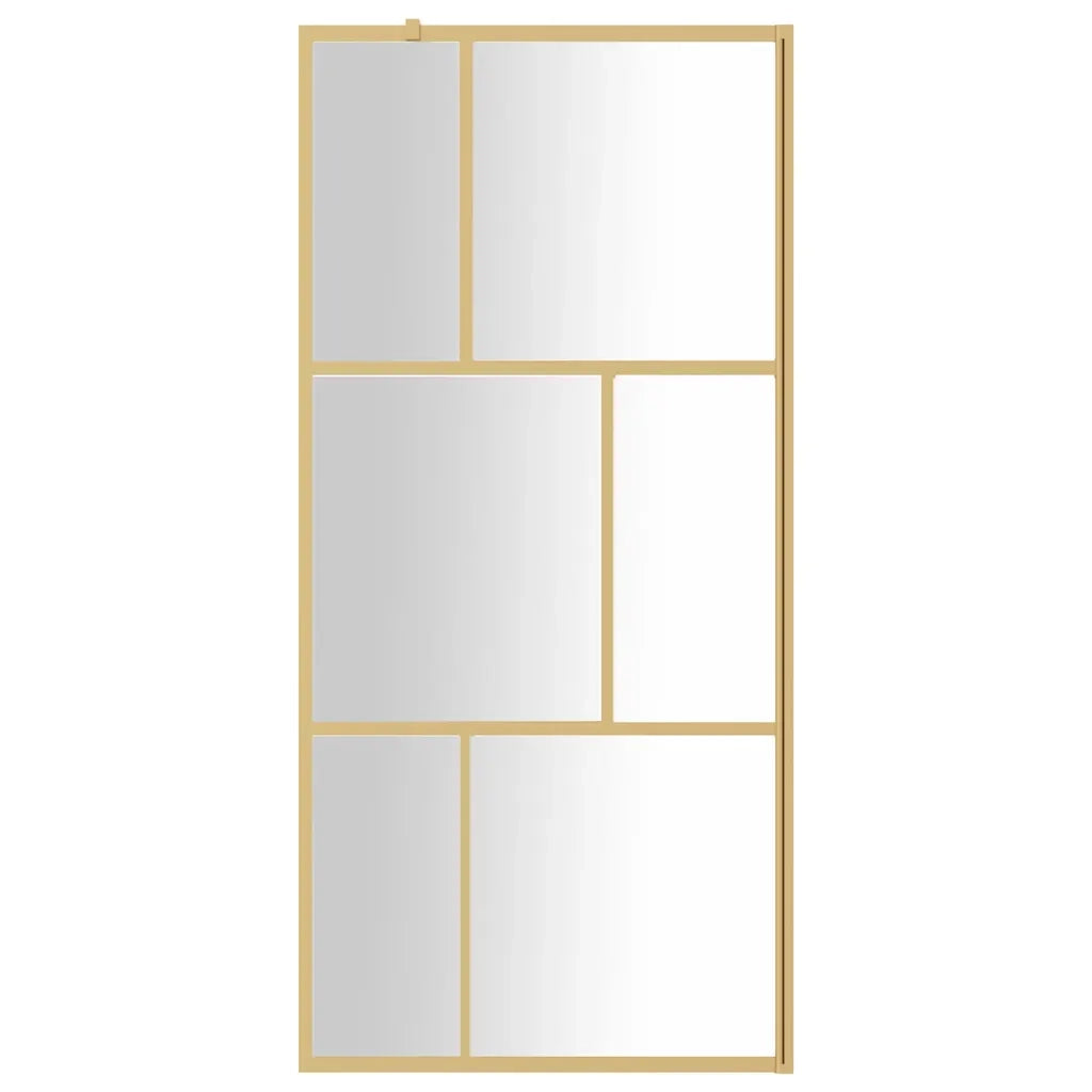 Parete per Doccia Walk-in Vetro Trasparente ESG 80x195 cm Oro 154953