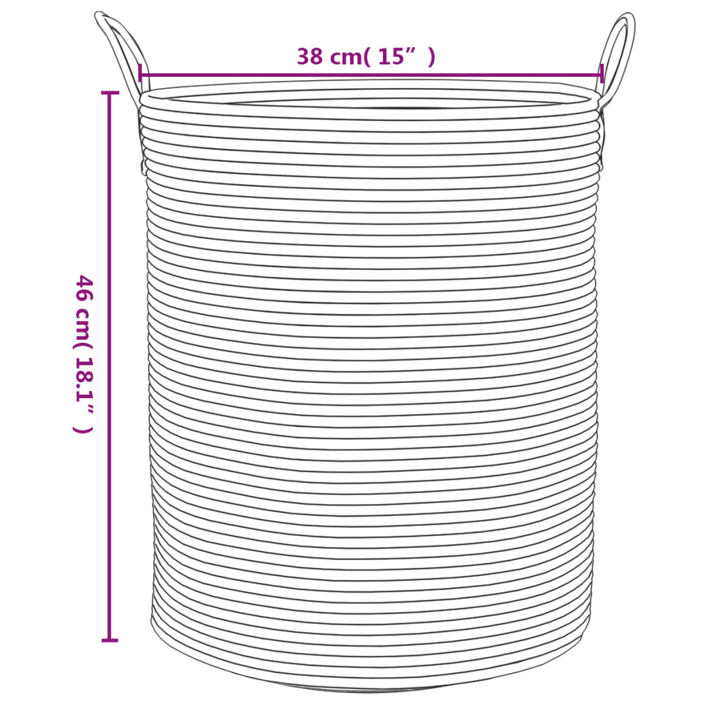 Cestino Portaoggetti Grigio e Bianco ?38x46 cm in Cotone CFW7767490