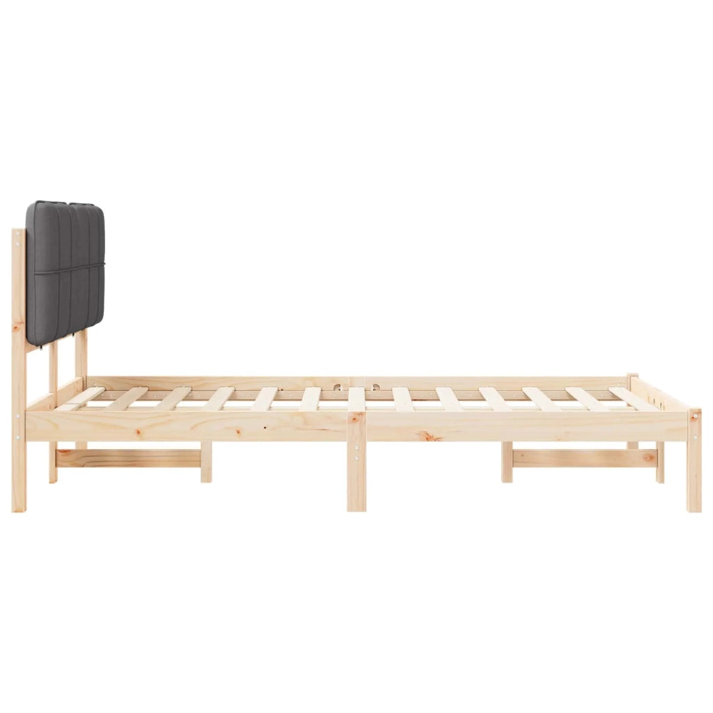 Letto con Testiera Rivestita Grigio scuro 120 x 190 cm 877995