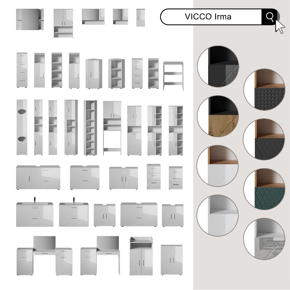 Vicco Mobiletto Quercia verde/oro 30 x 59 cm