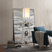 Lampada da Terra con Mensole ¨C Xylo ¨C MDF Bianco 26x26x160cm