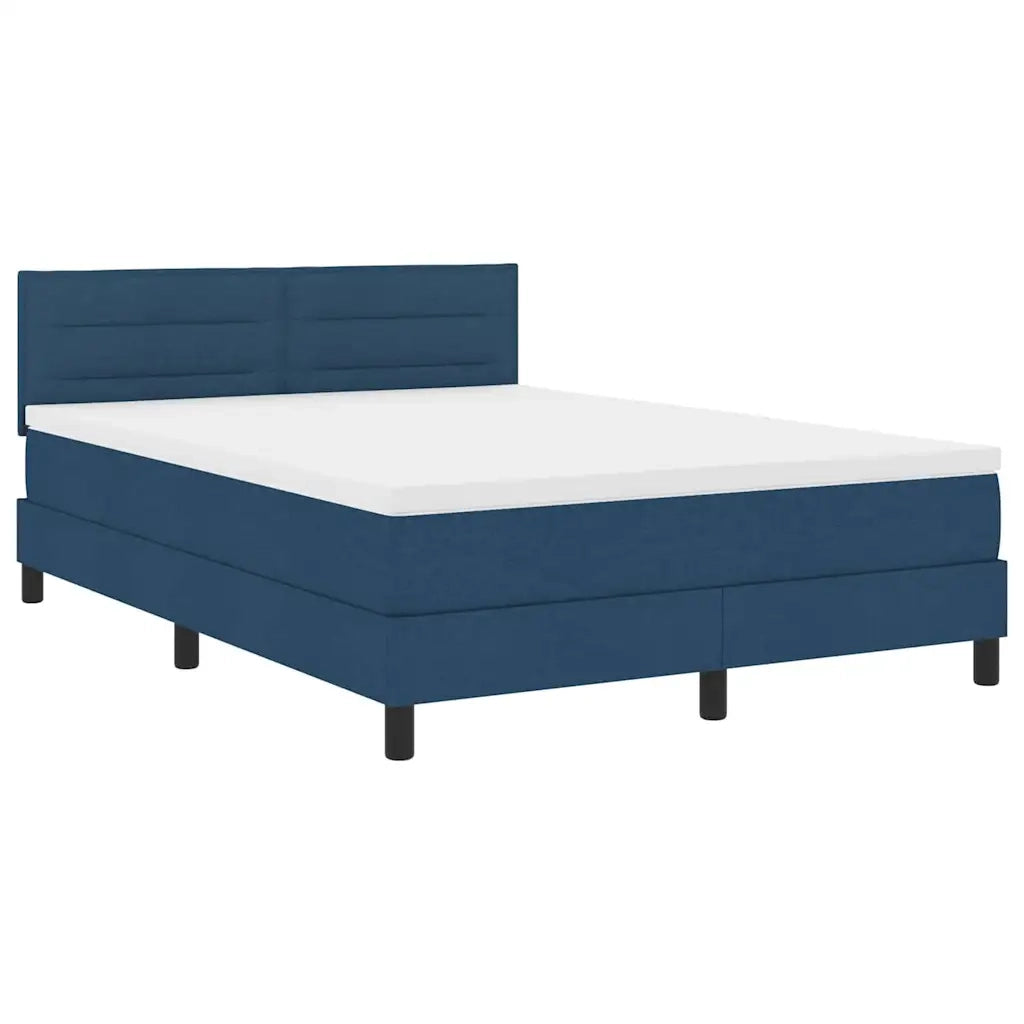 Letto a molle con testiera Blu 140 x 190 cm Tessuto 3338614
