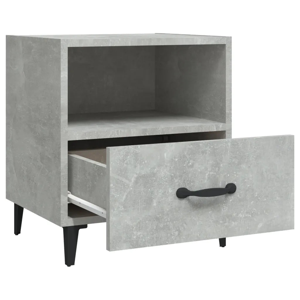Comodini 2 pz-Set di 2 Tavolino da notte Grigio Cemento in Legno Multistrato 515918