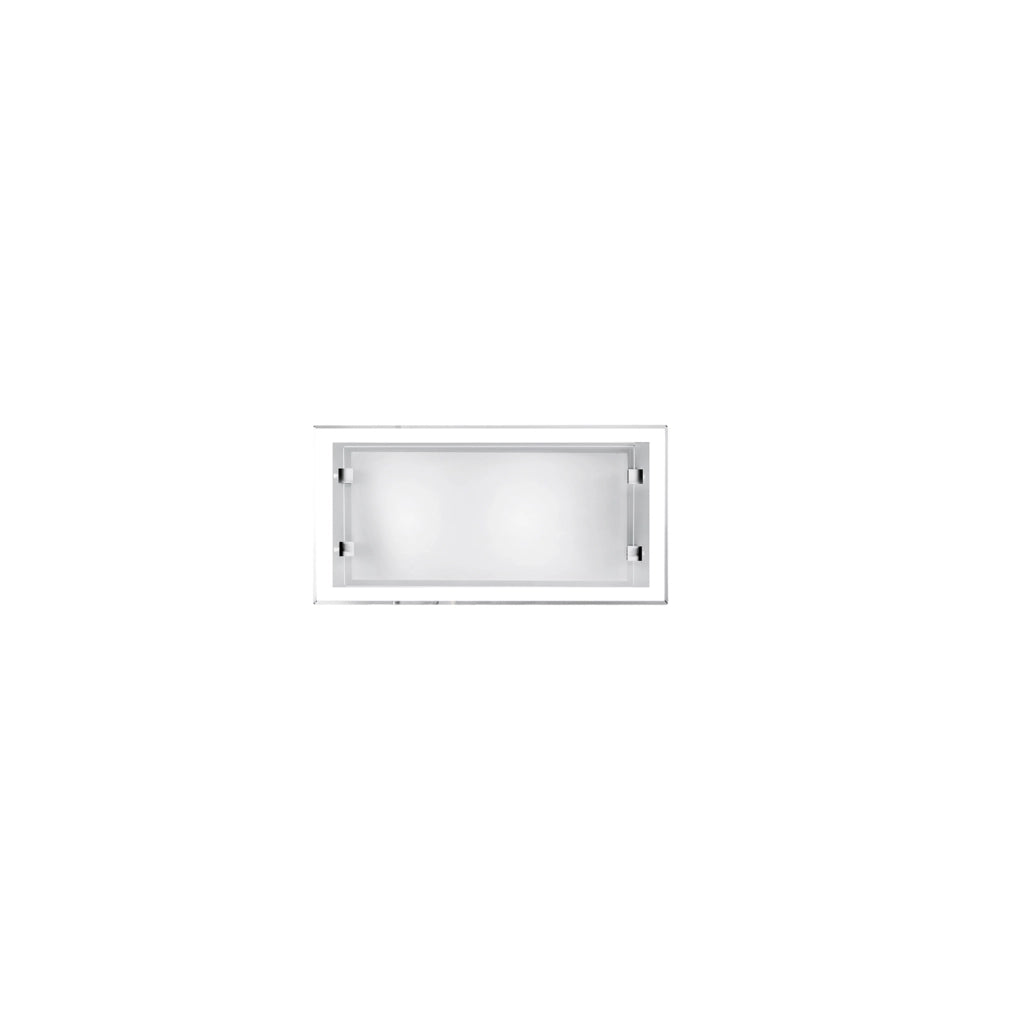 Applique Contemporanea Frame Vetro Bianco 2 Luci E14
