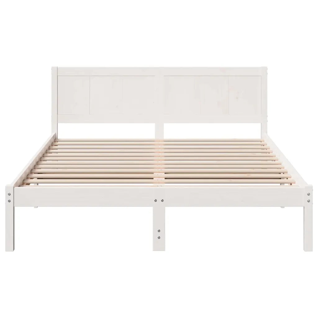 Letto matrimoniale | Letto per adulti | Struttura del letto Bianco 160 x 200 cm Legno massello di pino