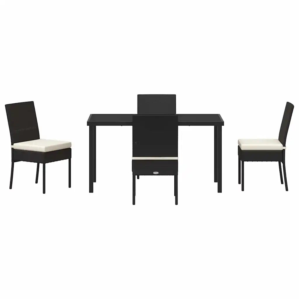 Set da Pranzo per Giardino 5 pz | Set Salotto da Giardino Nero