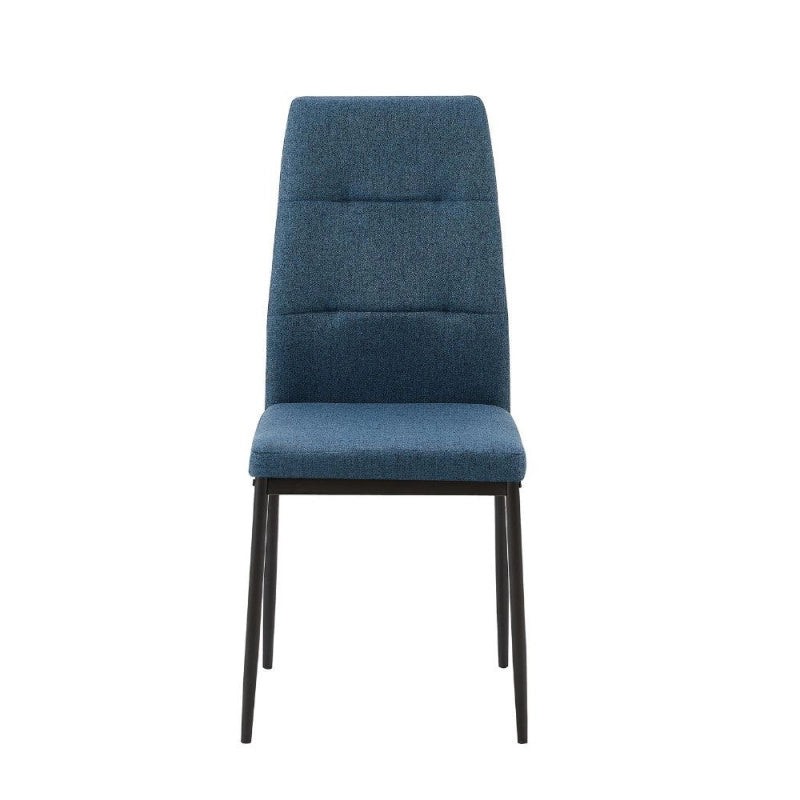 Sedia da pranzo Adara in tessuto blu set 4 pezzi
