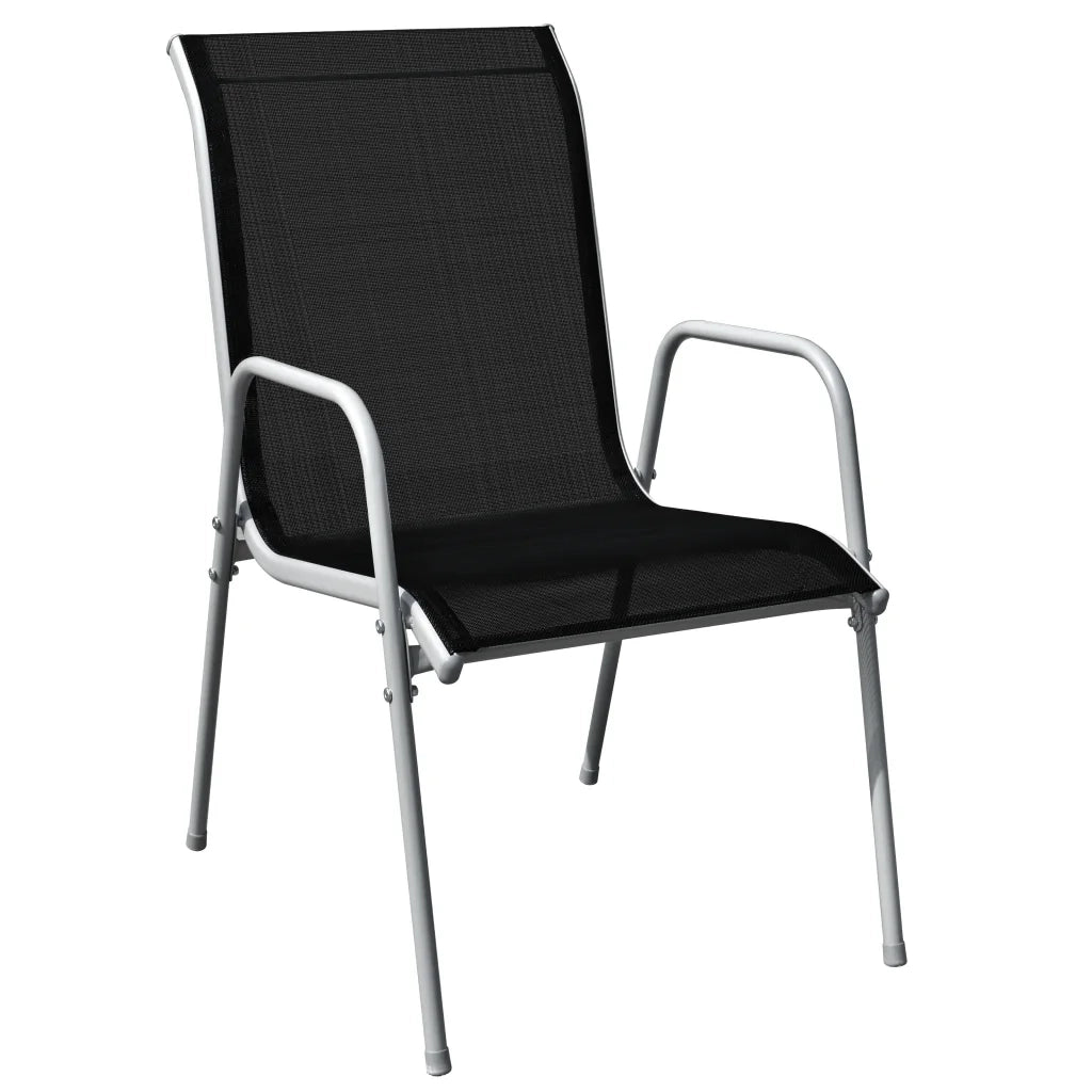 Set da Pranzo da Esterno 5 pz | Set Salotto da Giardino in Acciaio Nero