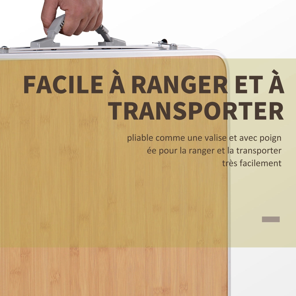 Tavolo pieghevole da giardino allungabile ¨C Xylo ¨C Alluminio MDF effetto bamb¨´ altezza regolabile