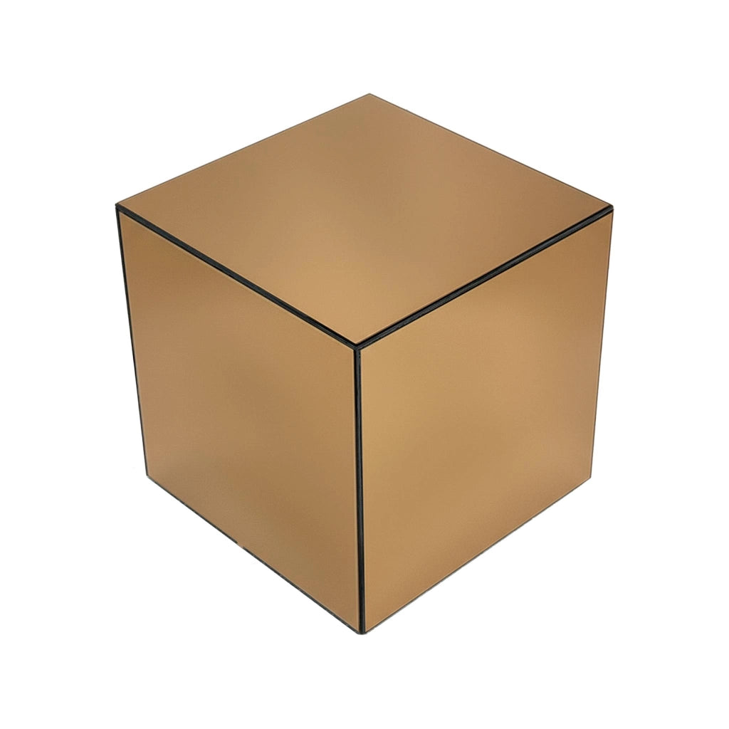Tavolino, lato del divano, cubo a specchio 35cm, ambre
