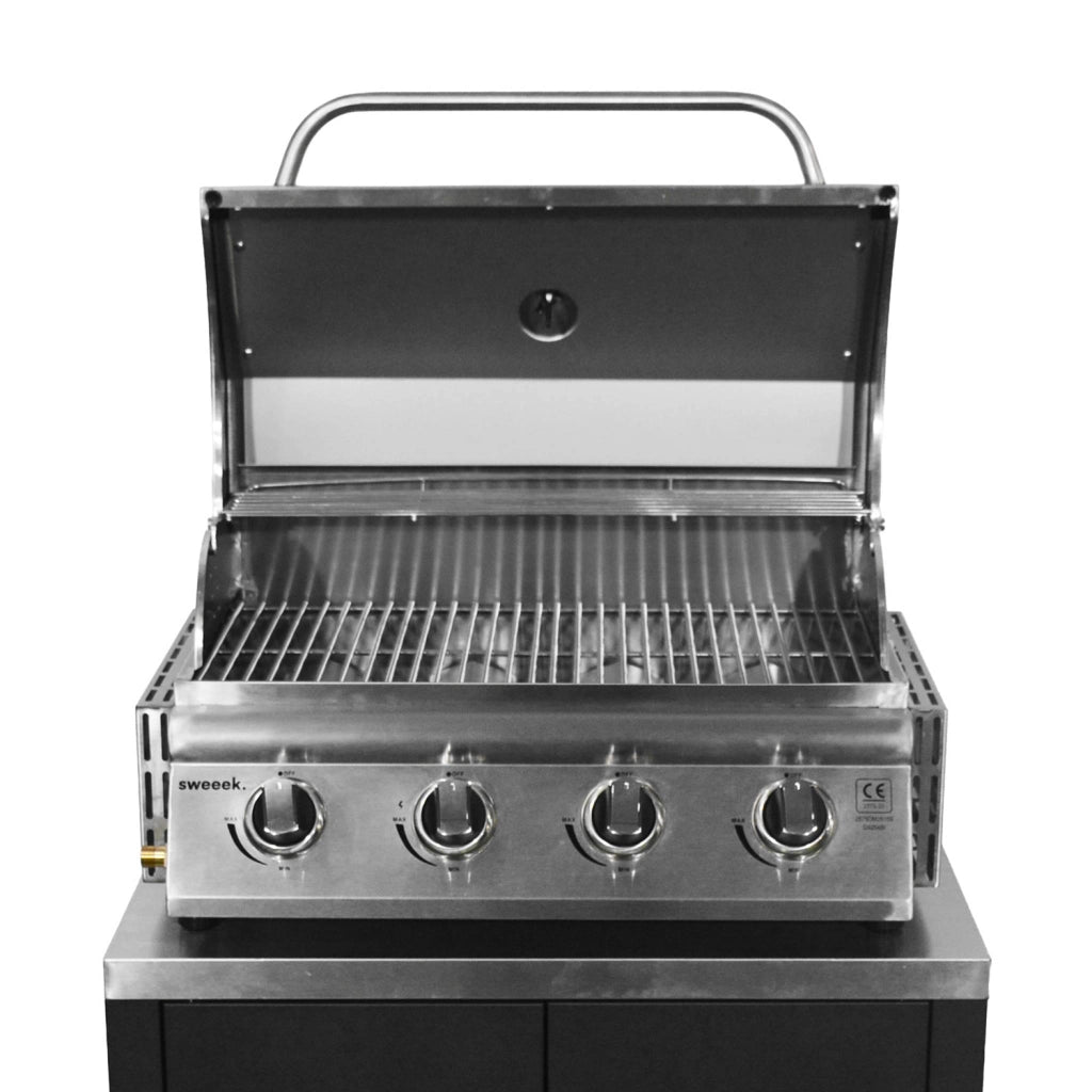 Barbecue a gas a 4 bruciatori, argento