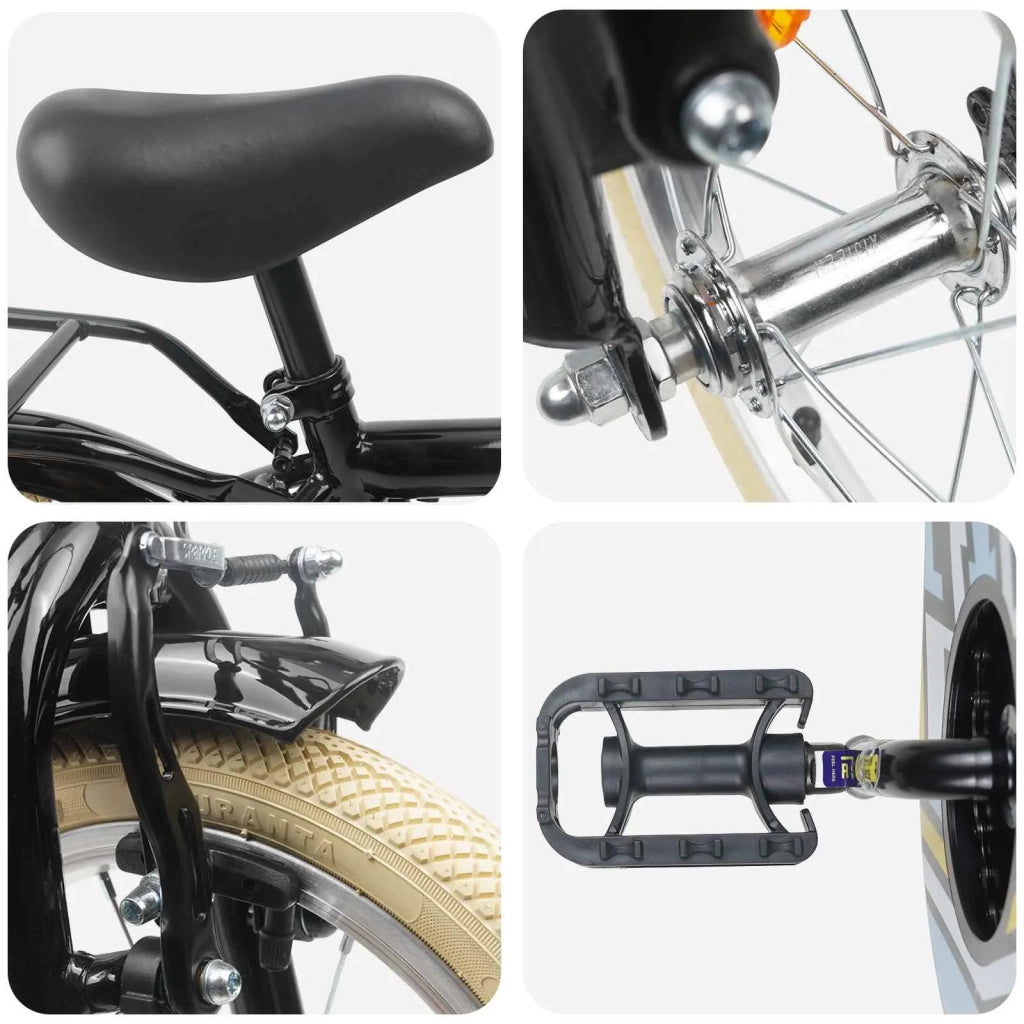Bicicletta per Bambini 16 Pollici per bambini di 4-6 anni Nero 42009485