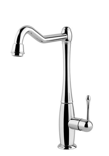 Elleci Queen MIKQUECR - Miscelatore da cucina Mono Splitcomando, da incasso, Acciaio inox, canna girevole alta, 31,5 cm, Cromo