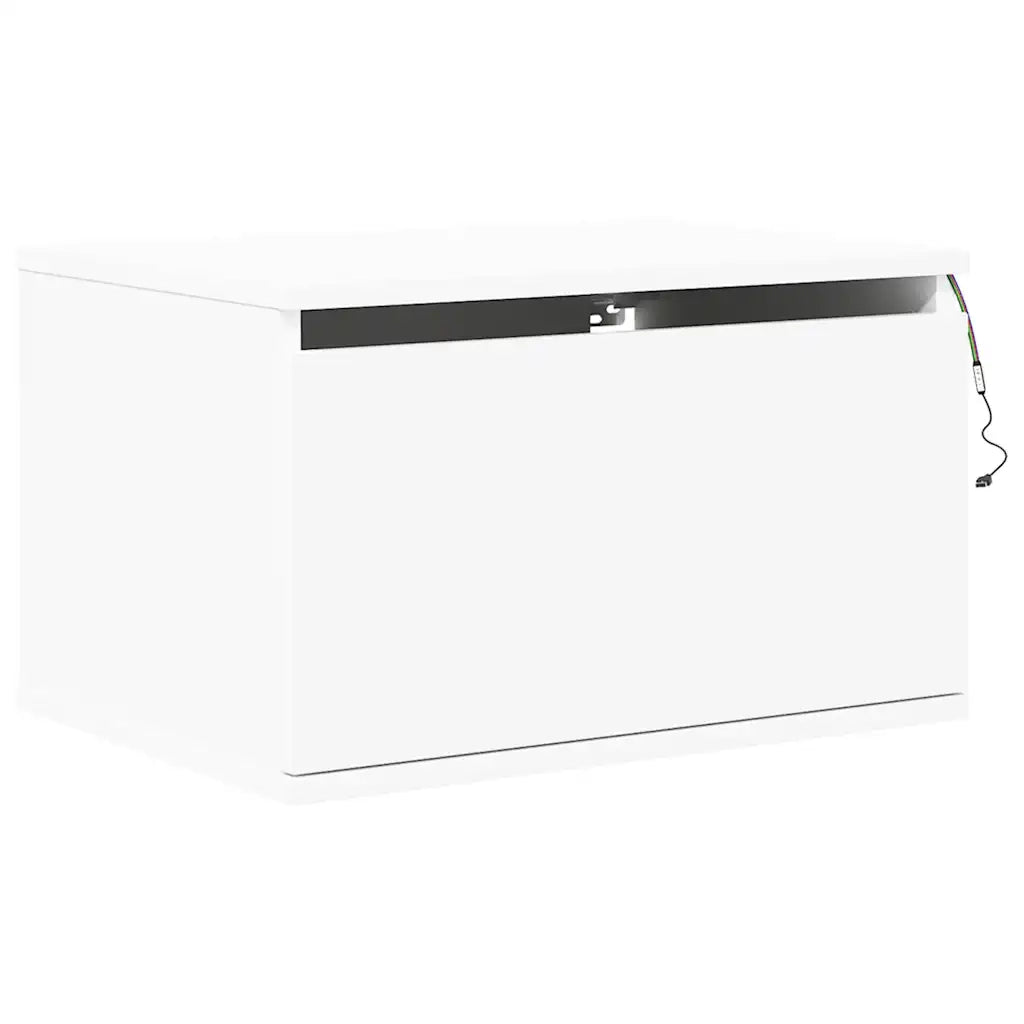 Comodino a Parete con Luci LED Bianco 836826