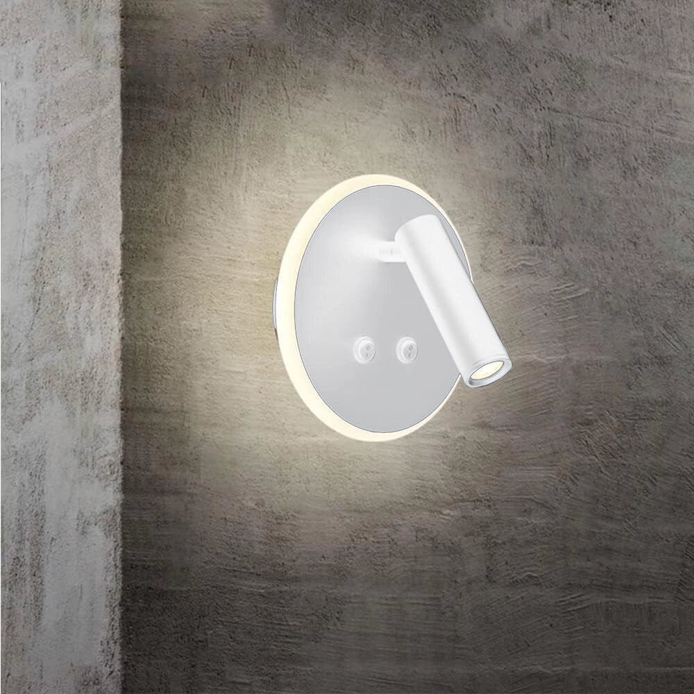 Trade Shop - Applique Led Orientabile Da Parete Doppia Fonte Luminosa 8 Watt Luce Calda 3000k Mr-01 -