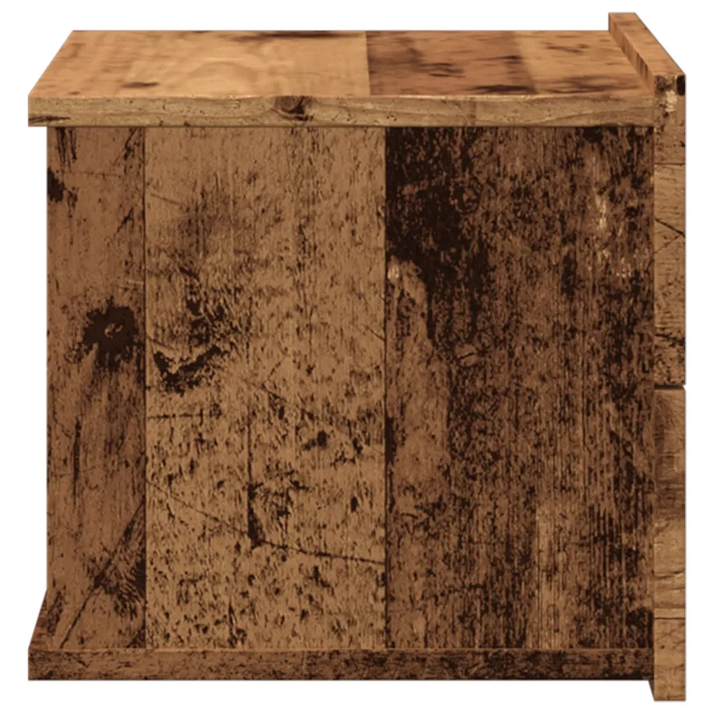 Comodini a Muro 2 pz Legno Antico 40x32x30 cm 855945
