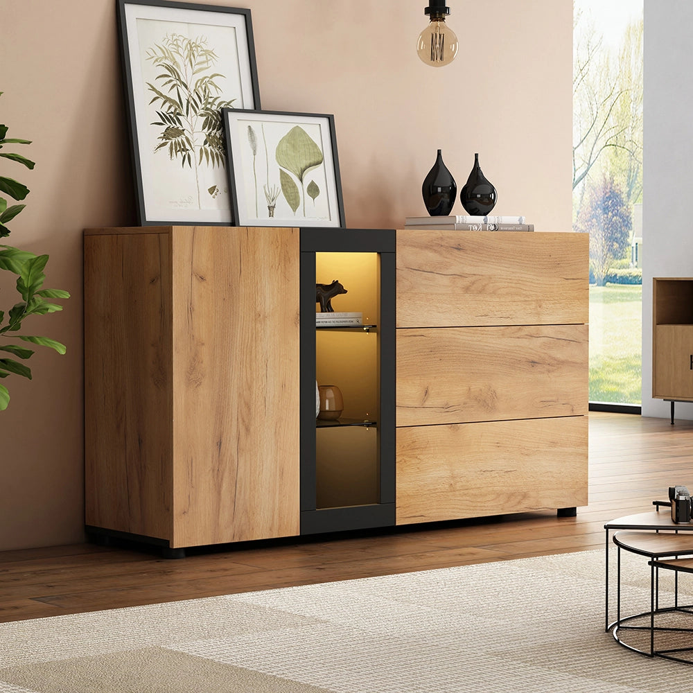 Console - Xylo - 3 cassetti vetrina 140cm moderno