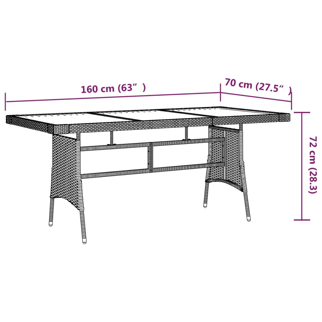 Set da Pranzo per Esterni 9 pz in Polyrattan Grigio 3120115