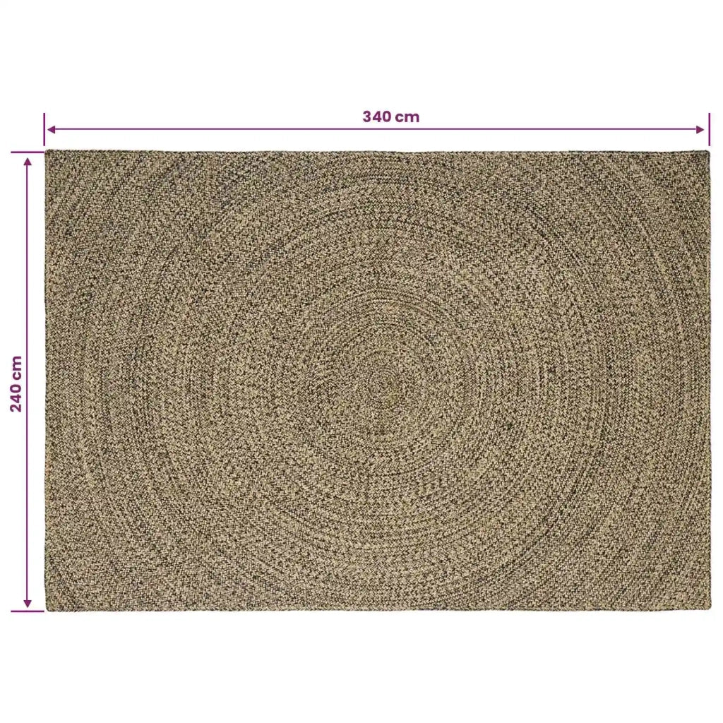 Tappeti per area | Tappeti a zone Naturale e Nero 240 x 340 cm Juta