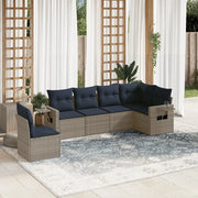 Set Divani da Giardino 6 pz con Cuscini Grigio in Polyrattan 3220230