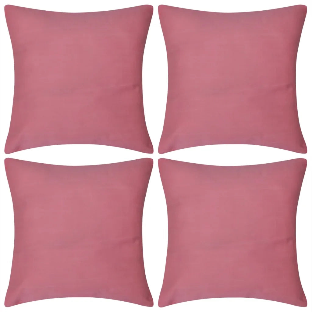 130935 4 Pink Cushion Covers Cotton 50 x 50 cm cod mxl 40083