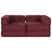Divano modulare 2 pcs Bordeaux 140 x 70 x 56 cm Tessuto 3315071