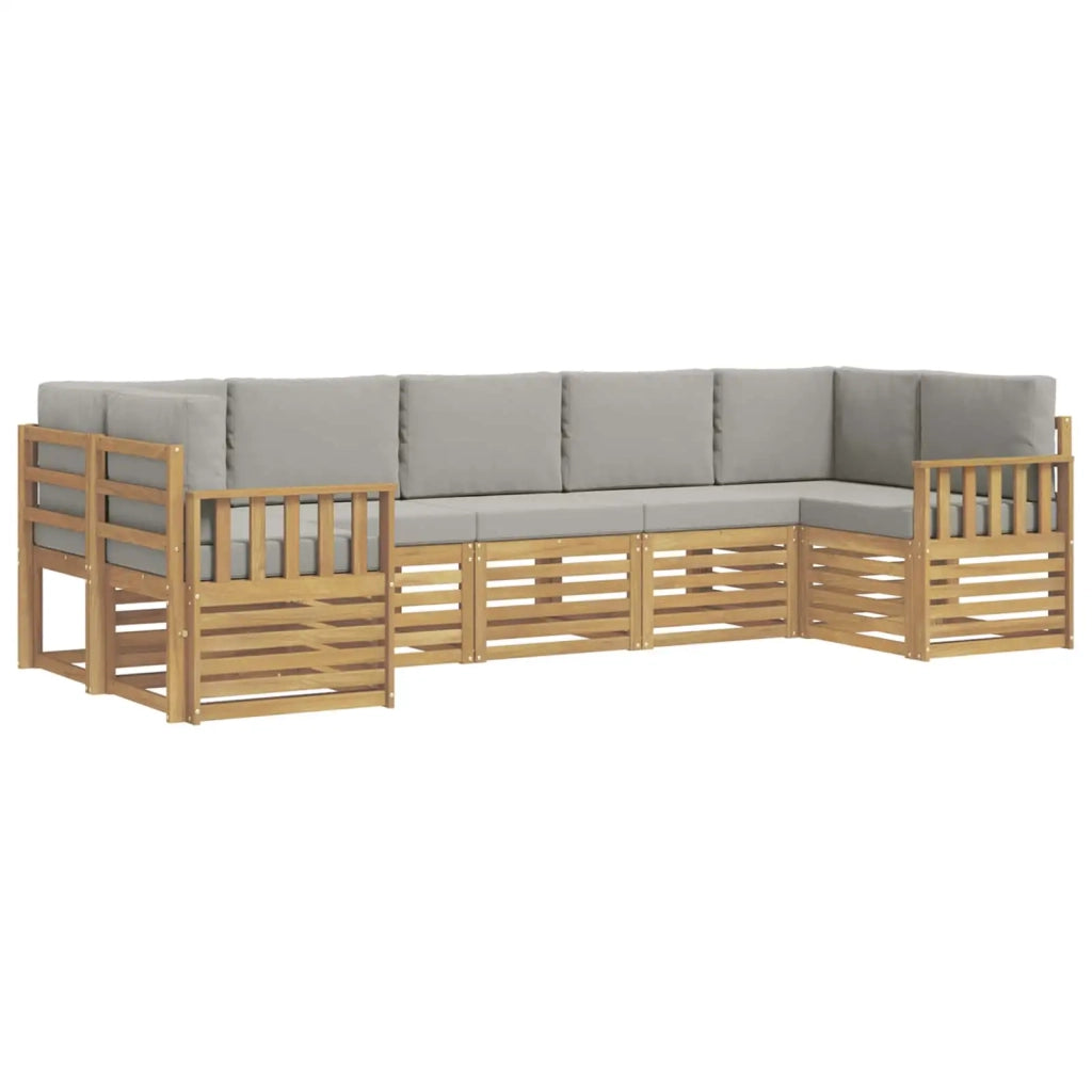 Set di divani da esterno 6 pcs Bianco e Grigio Chiaro 3392426