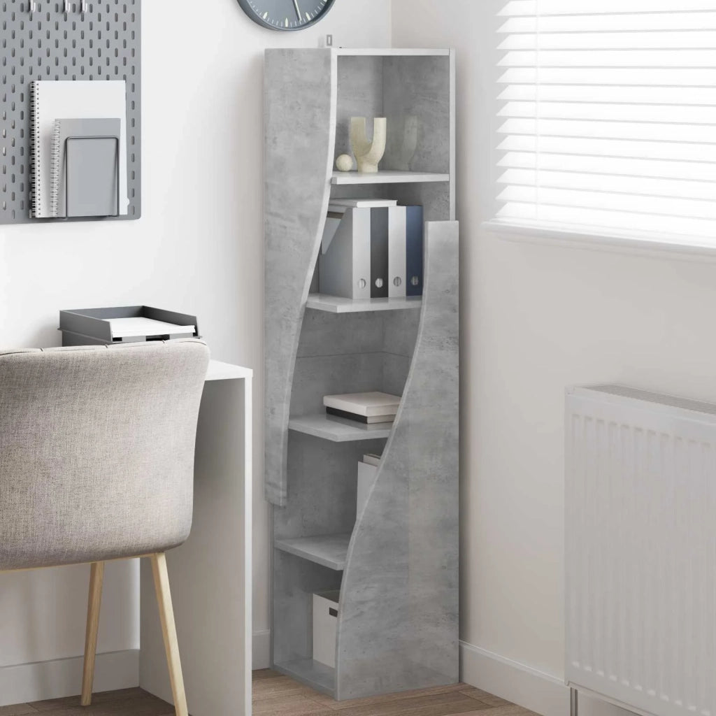 Mobile angolare 32x32x140cm Legno ingegnerizzato Grigio cemento 889878