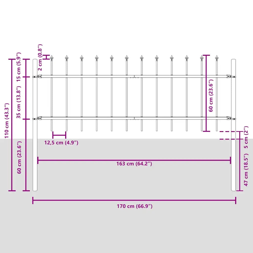 Recinzione per Giardino Woerden Bianco 1,7 x 0,6 m 42003878