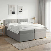 Letto box spring con materasso Grigio Chiaro 200 x 200 cm 3451035
