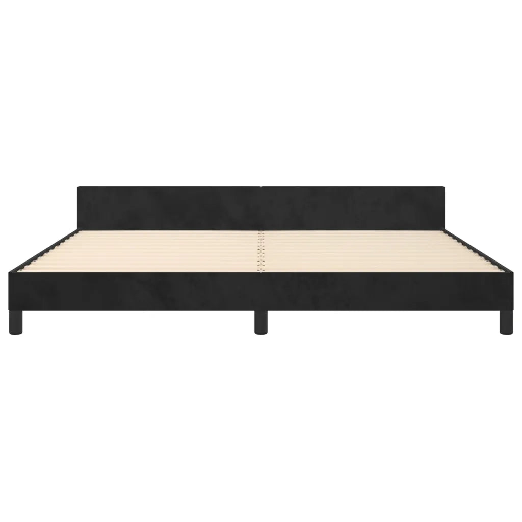 Letto matrimoniale | Letto per adulti | Giroletto senza Materasso Nero 200x200 cm in Velluto