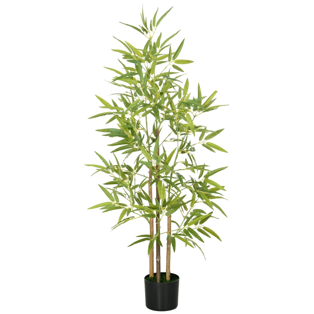 Pianta Artificiale di Bambù da Interno H120 cm con Vaso Verde