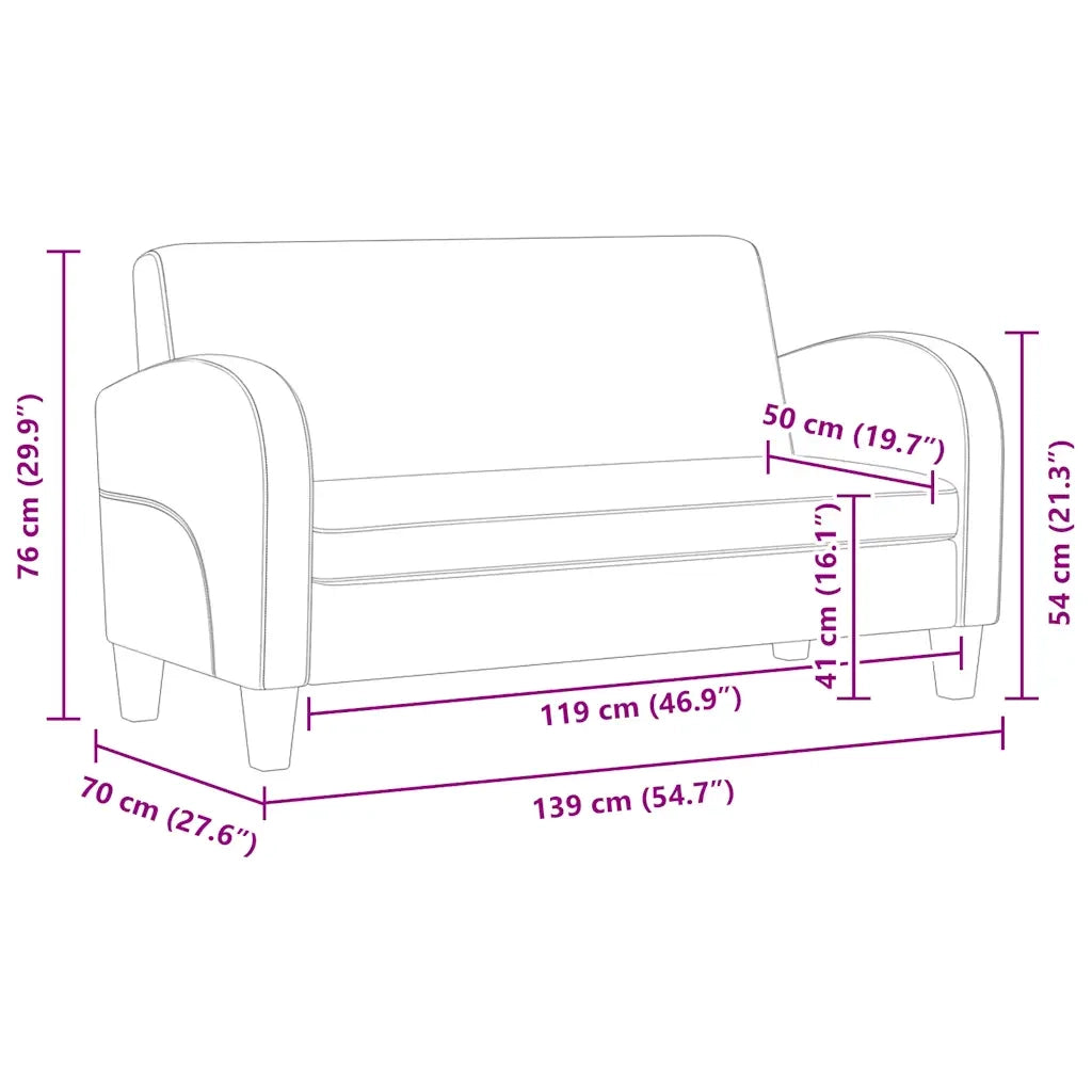 Divano a 2 Posti-Sofa 2 Posti in Pelle Artificiale Nero