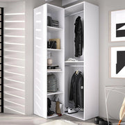 Guardaroba grande Anzino, Mobile camera da letto, Cabina armadio portabiti, Armadio appendiabiti, 85x85 h205 cm, Bianco e Rovere