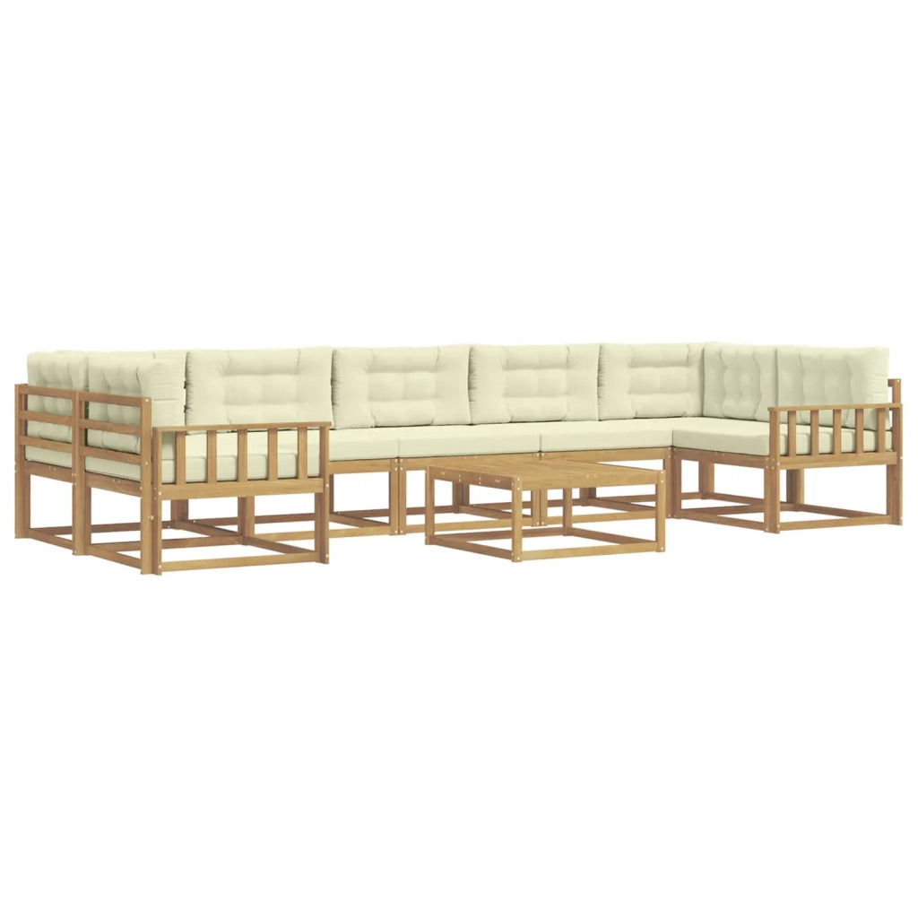 Set di divani da esterno 6 pz Bianco e Crema 3386194