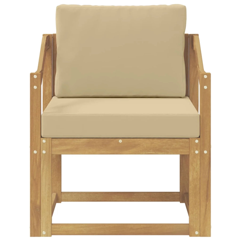 2 Pezzo Set di divani da esterno Poliestere Bianco e Beige 3438992