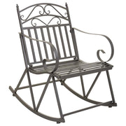 Sedia a dondolo in ferro battuto grigio 55x45x91h cm
