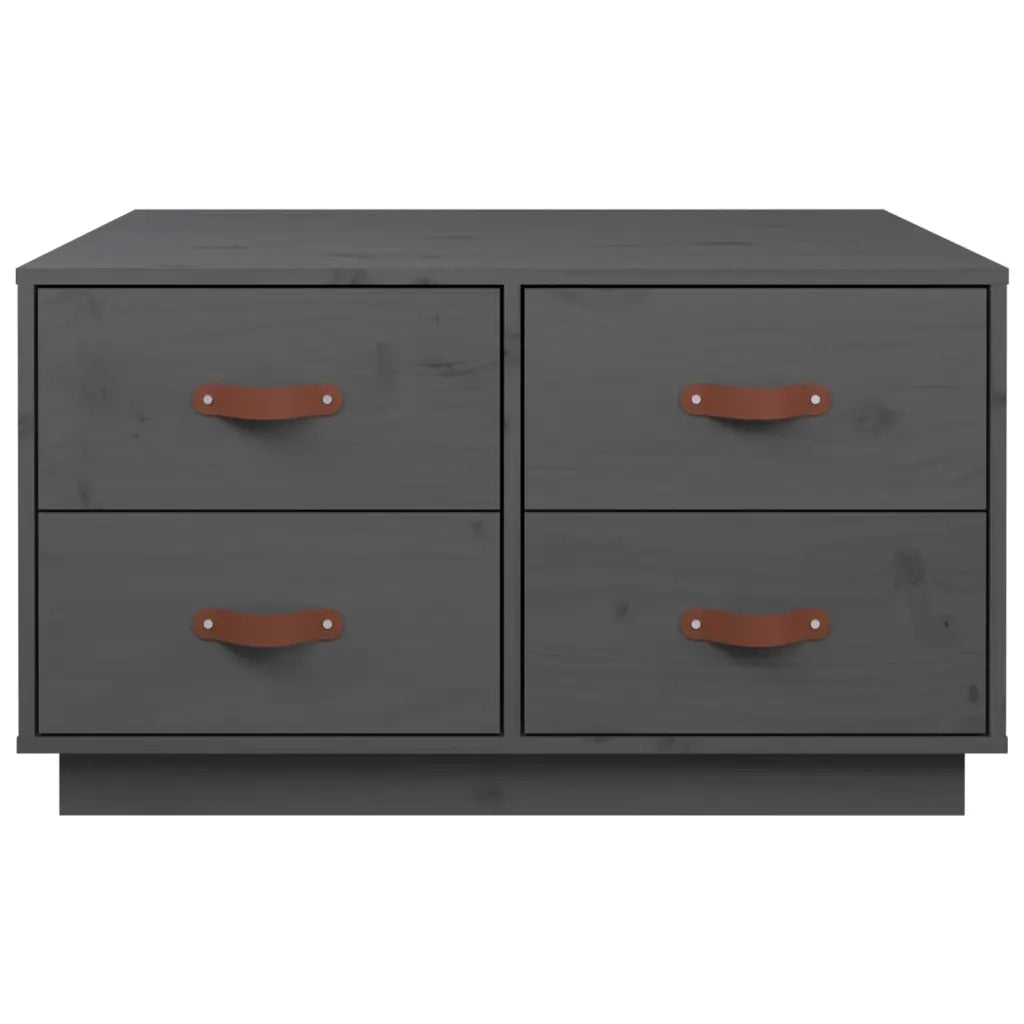 Tavolino da Salotto Grigio 80x80x45 cm Legno Massello di Pino 821519