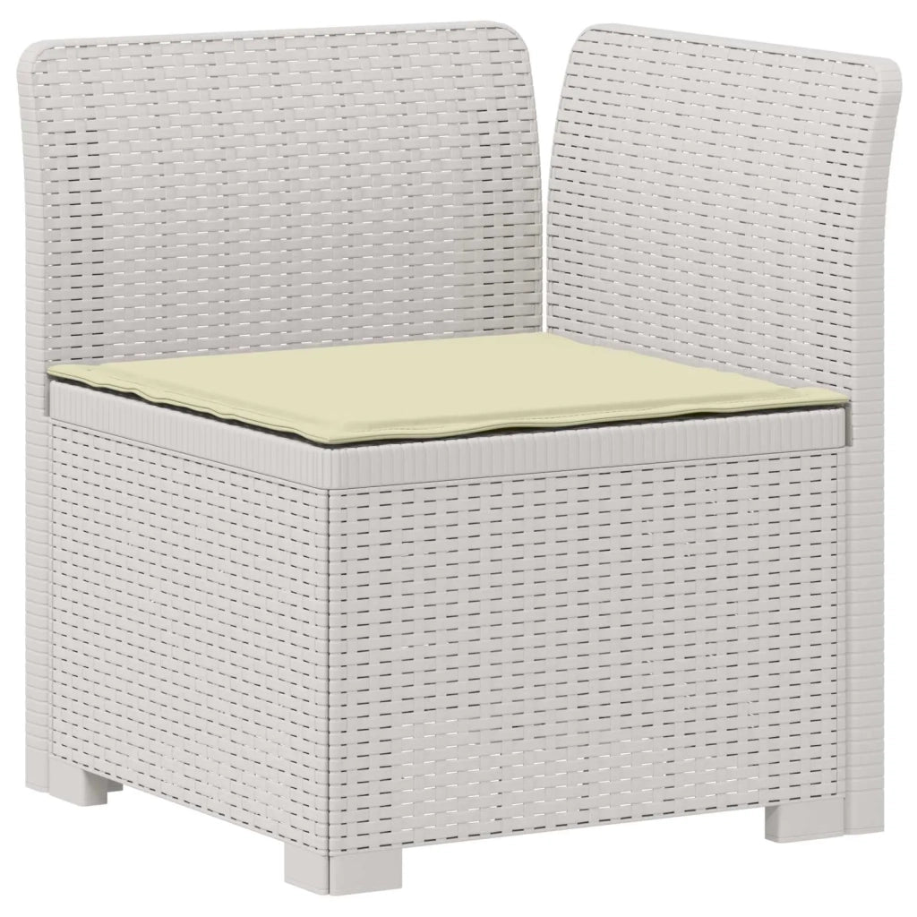 Divano da esterno-Divano da Giardino 3 posti con cuscini in look rattan PP Bianco 688335