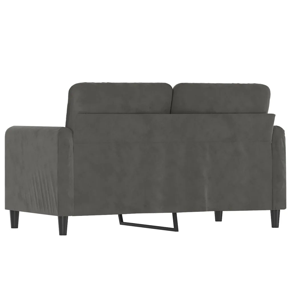 Divano a 2 Posti grigio scuro 120 cm in Velluto 349034