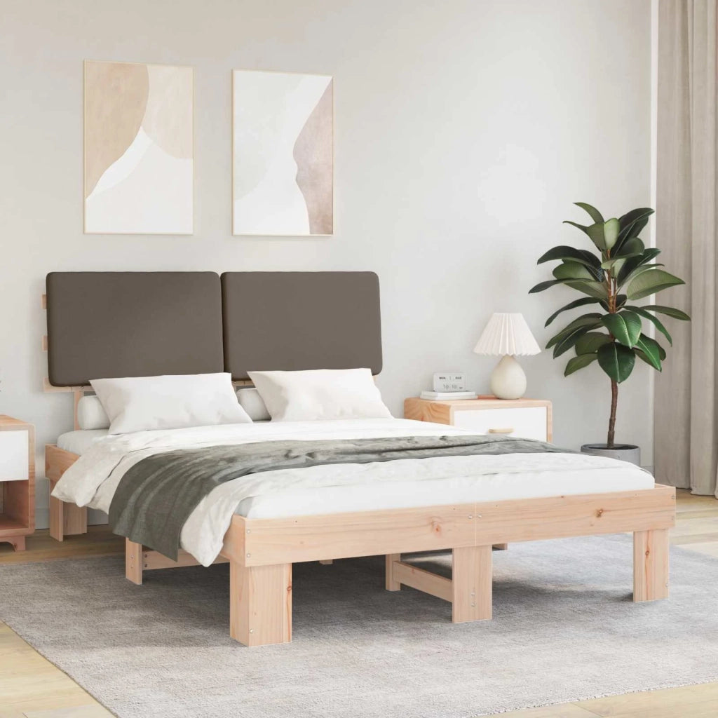 Letto con Testiera Rivestita Talpa 135 x 190 cm Pino massello 877362