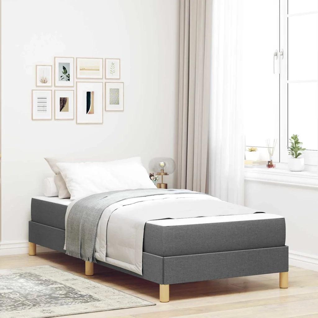 Letto a molle con materasso-Struttura Letto con Materasso Grigio scuro 100 x 200 cm Tessuto 759218