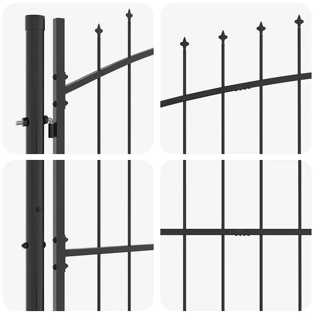 Cancello Doppio con blocco Grigio 400 x 199.5 cm Acciaio 42008858
