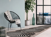 Tappeto Passatoia In Tessuto Jacquard Linea Emozioni Disegno Optical Nero - 57x230 - Nero