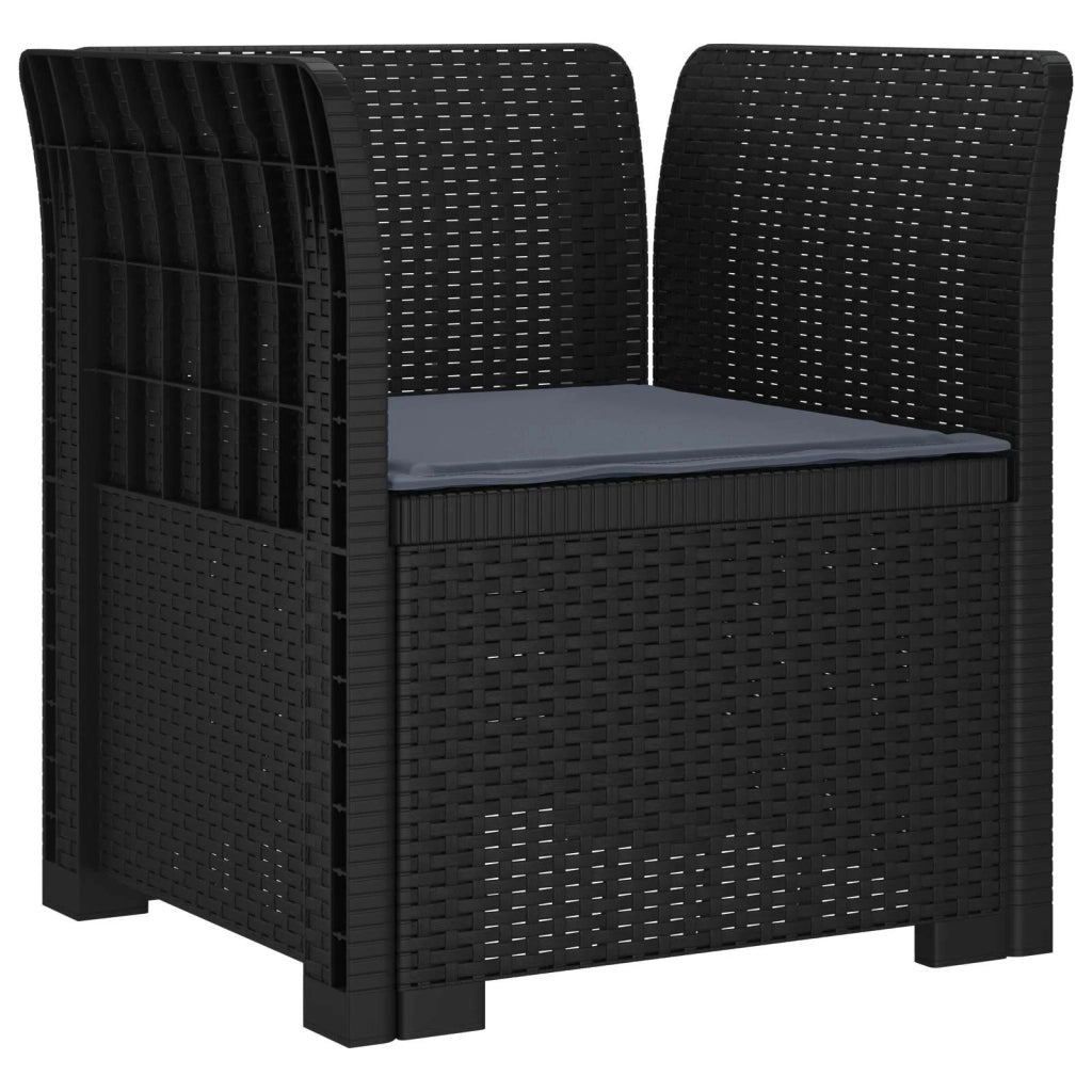 Poltrona a 1 Posto con Cuscino Aspetto Rattan PP Antracite 8011855