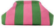 Clutch per donna con stile per una serata in ristorante, con disegno a strisce, ideale per una vacanza in spiaggia, con tessuto a maglia e intreccio