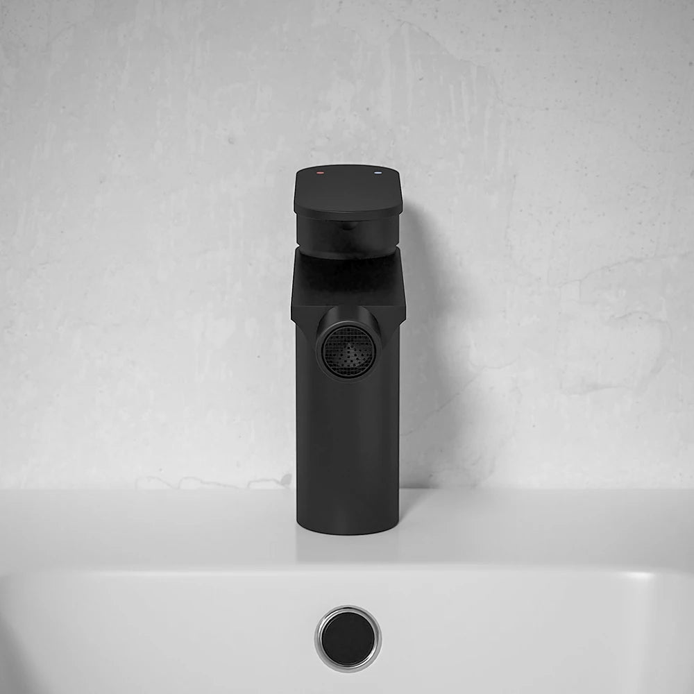 Set miscelatori: lavabo bidet senza scarico e incasso doccia monocomando nero opaco | Kerry