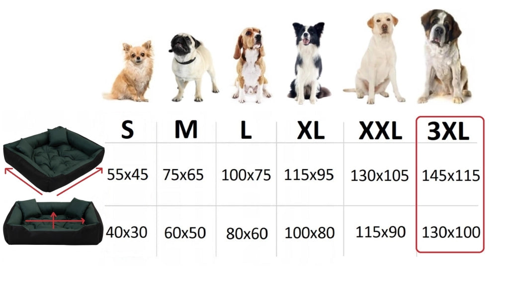 AIO FACTORY 3XL ECCO Letto per cani impermeabile verde